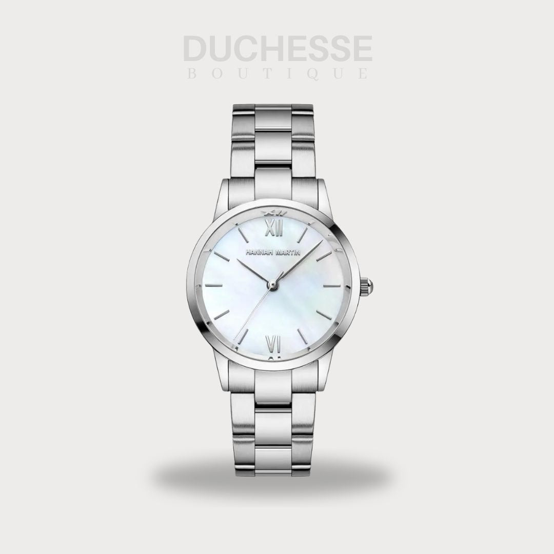 Ladies Pearl Oyster Dial Stainless Steel Round Watch