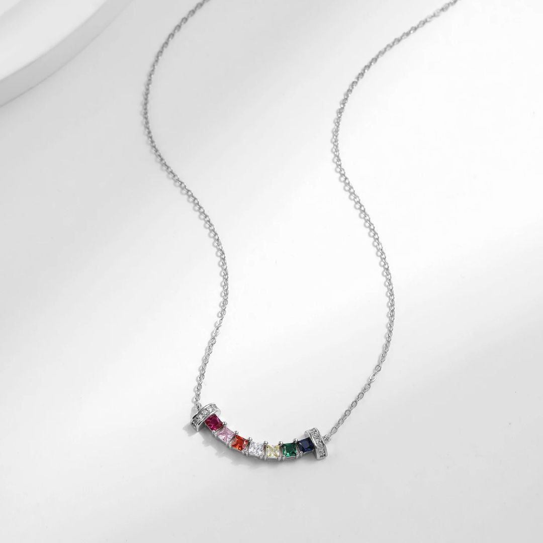 Sparkling Rainbow Silver Necklace
